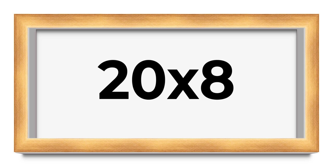 Panoramic Minimalist Shadow Box Brown Picture Frame - UV Acrylic, Backing, Hanging Hardware